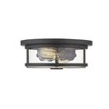 Z-Lite Savannah 2 Light Flush Mount, Bronze & Clear 462F11-BRZ